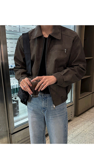 American Retro Leather Jacket , - Streetwear Jacket - Slick Street