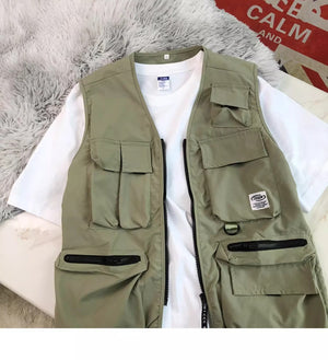 Versatile Outdoor T-Shirt + Vest Set , - Streetwear Vest - Slick Street