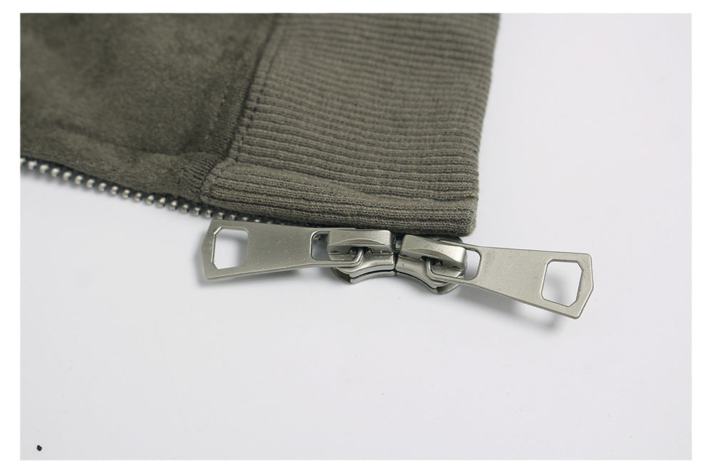 Retro Suede Zip Hoodie , - Streetwear Hoodie - Slick Street