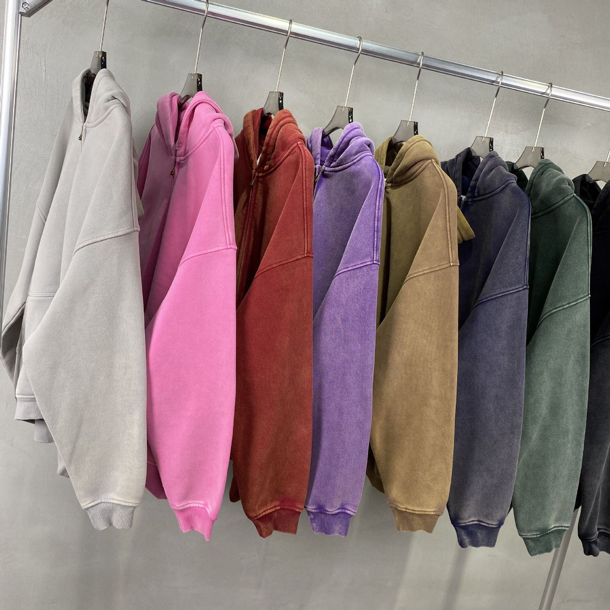 SS Blank Washed Zip Hoodie