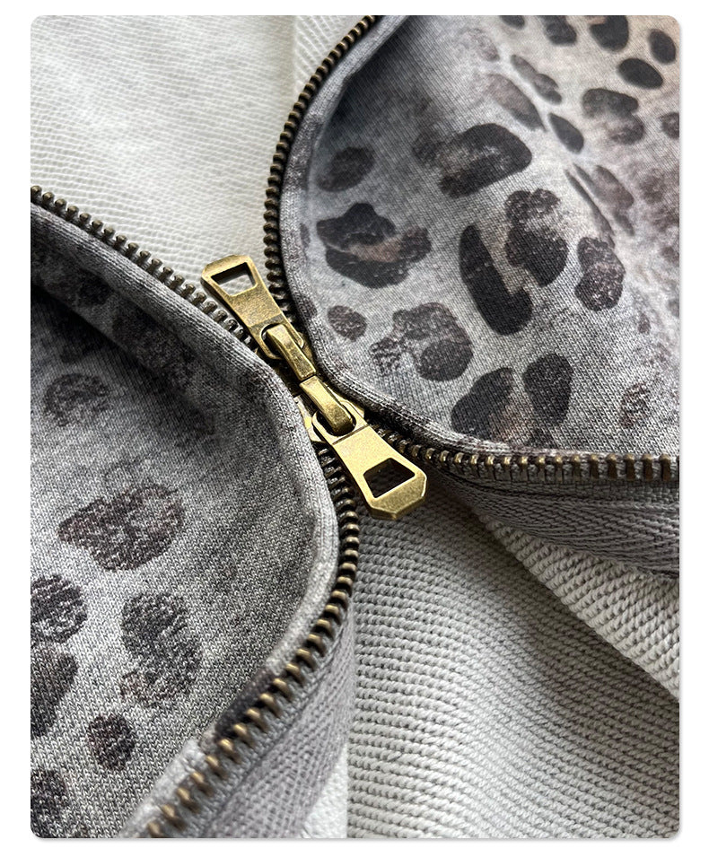 Leopard Camo Zip Hoodie