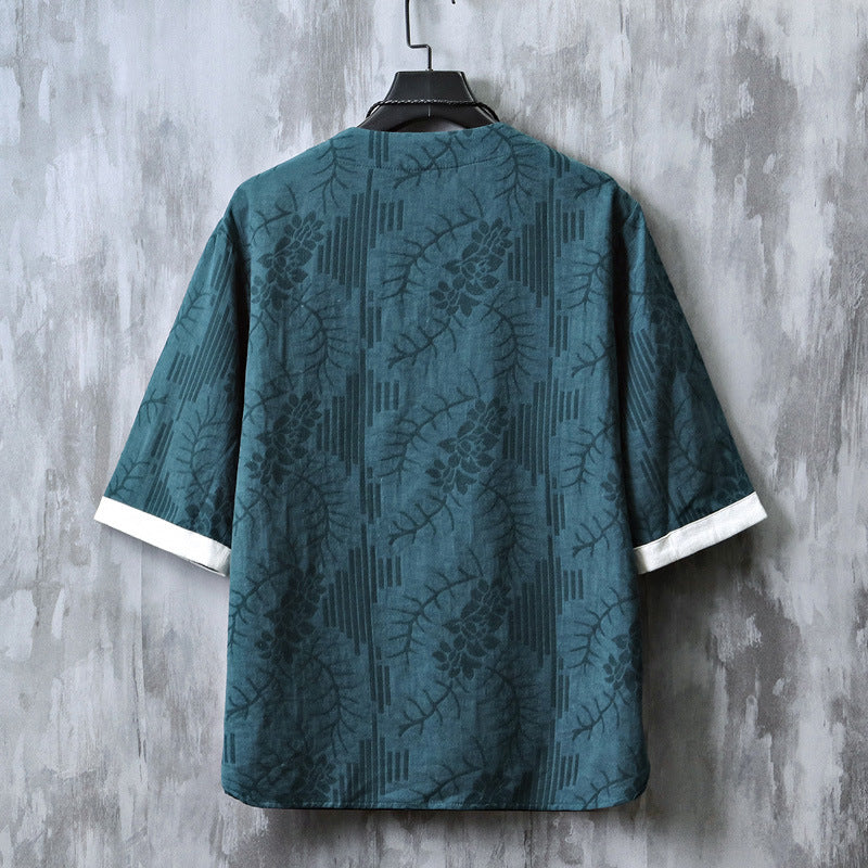 Vintage Chinese Somber Rose Hanfu Tee , - Streetwear T-Shirt - Slick Street