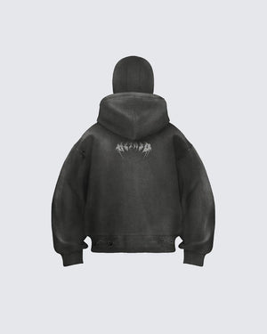 Corrupted Ski Mask Hooded Zip Hoodie , - Streetwear Hoodie - Slick Street
