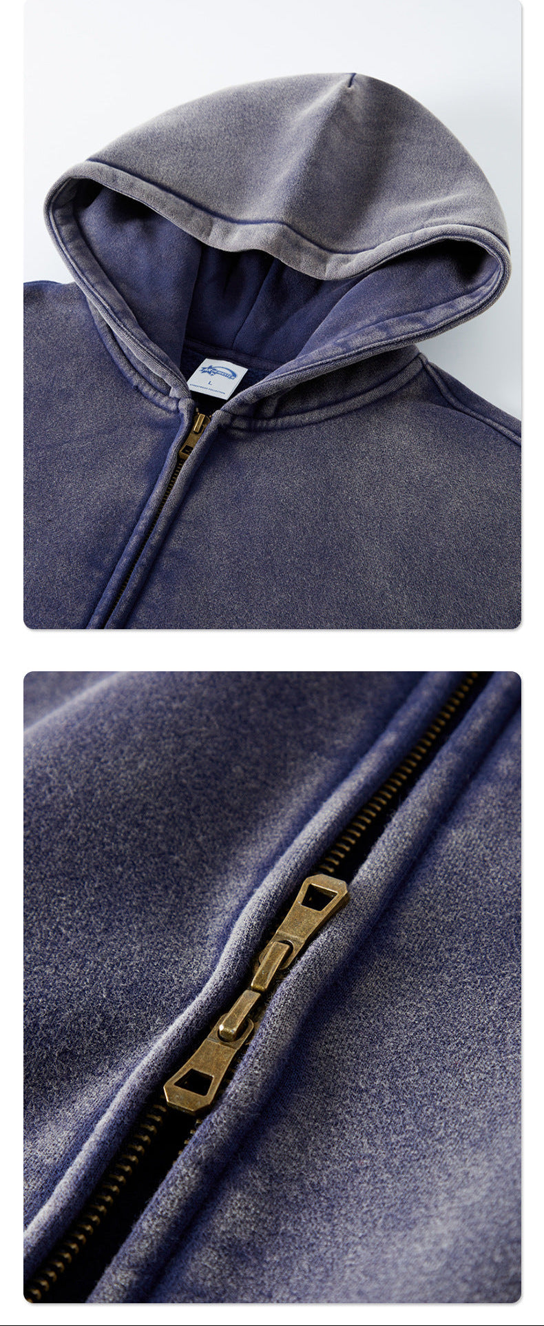 SS Blank Washed Zip Hoodie