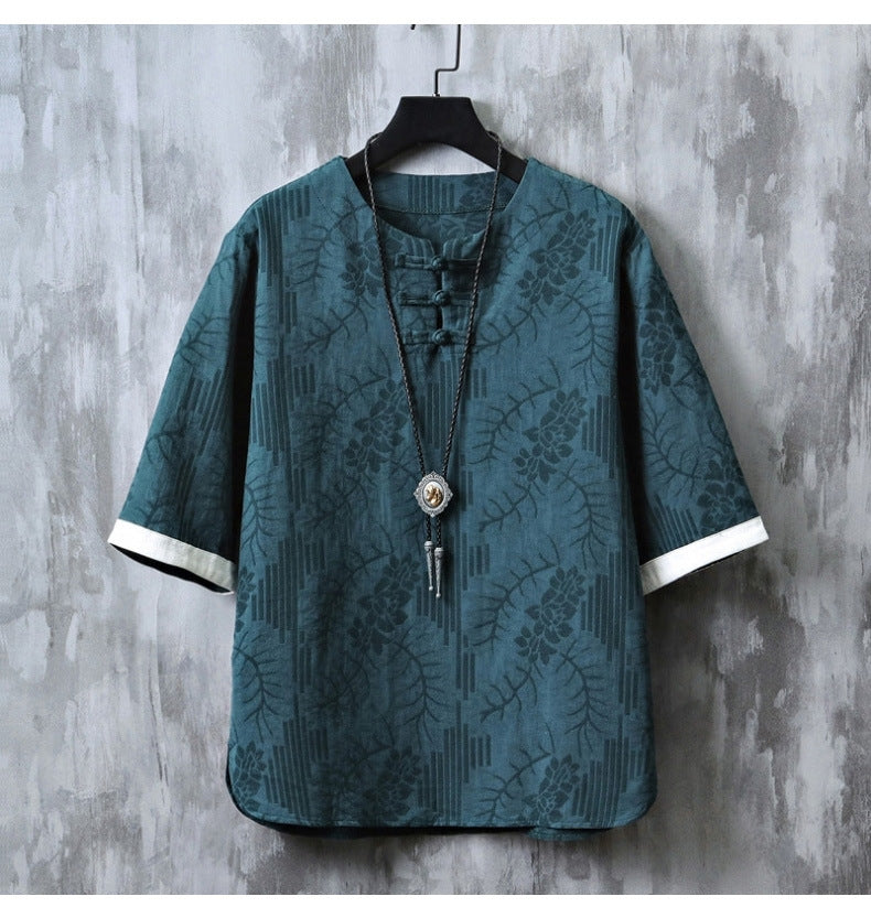 Vintage Chinese Somber Rose Hanfu Tee , - Streetwear T-Shirt - Slick Street