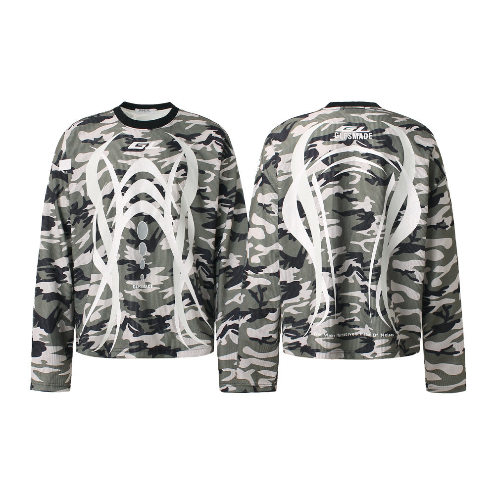 Camo 'Ghost' Breathable Long Sleeve Sweatshirt , - Streetwear - Slick Street