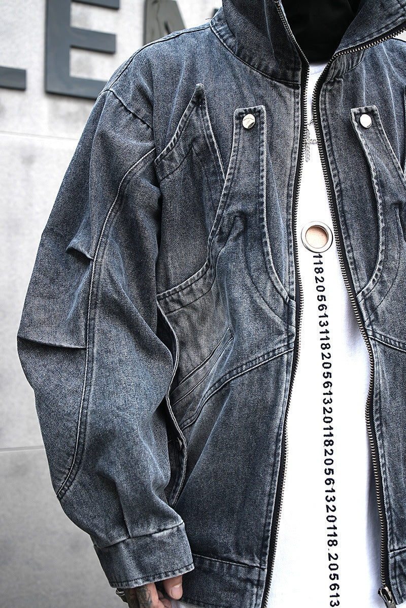 Heavy Duty Loose Denim Jacket , - Streetwear Jacket - Slick Street