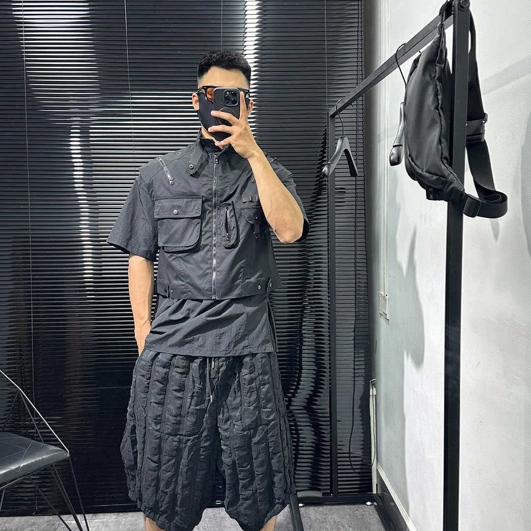 Multi Pocket Black Vest Jacket , - Streetwear - Slick Street