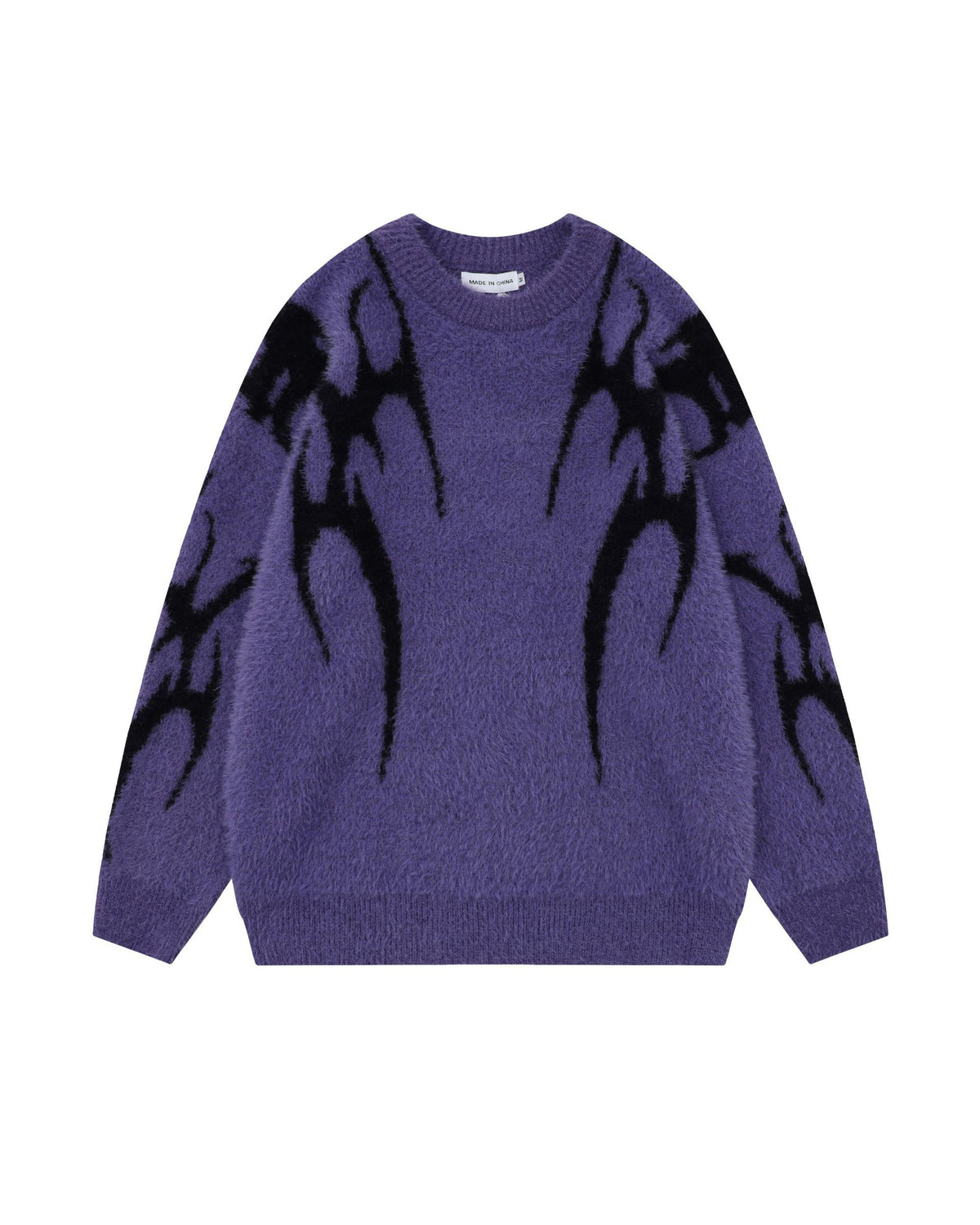 Venn Knit Sweater Purple, S - Streetwear Sweatshirt - Slick Street