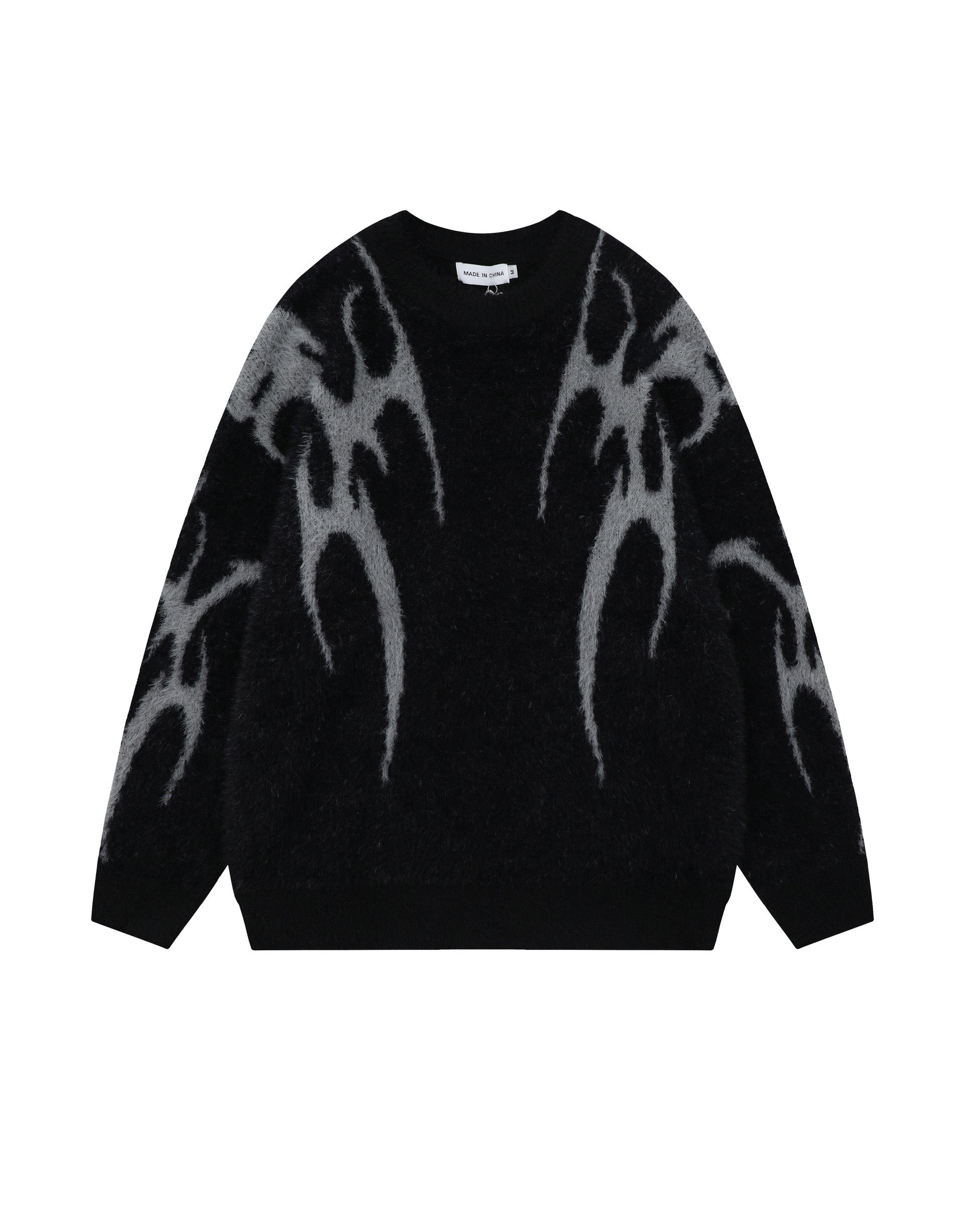 Venn Knit Sweater Black, S - Streetwear Sweatshirt - Slick Street