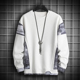 TwoTone Waffle Knit Layered Sweatshirt White, XS - Streetwear Sweatshirts - Slick Street
