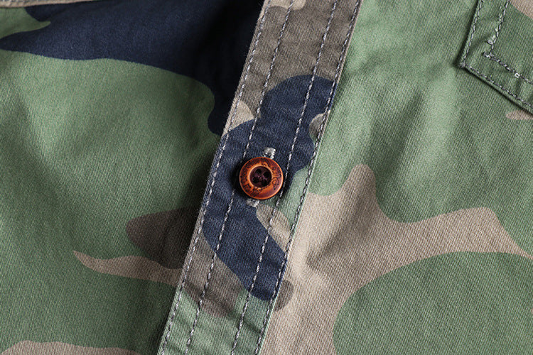Camo Long Sleeve Shirt , - Streetwear Shirt - Slick Street