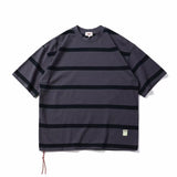 Retro Heavyweight Striped Cotton Tee Purple Black Stripes, XXS - Streetwear T-Shirts - Slick Street