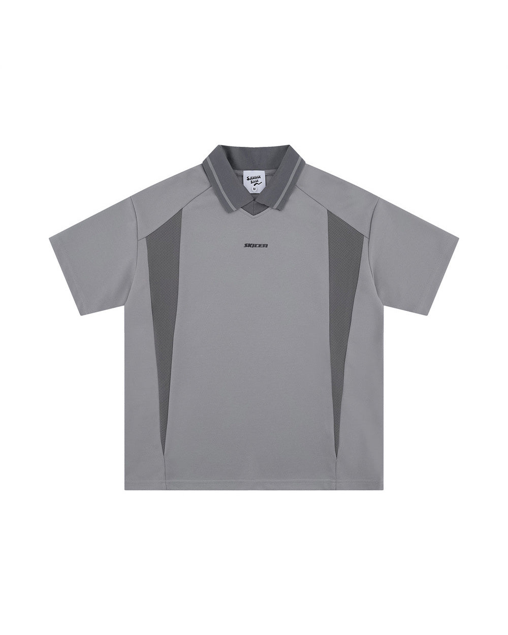 Patchwork Polo Shirt Grey, XS - Streetwear T-Shirt - Slick Street