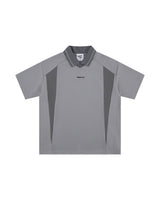 Patchwork Polo Shirt Grey, XS - Streetwear T-Shirt - Slick Street