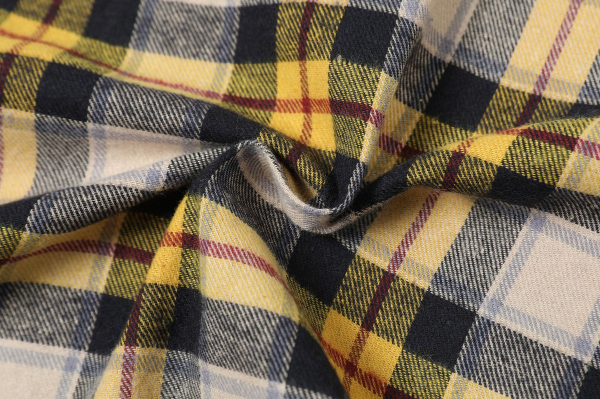 Plaid Reversible Zip Hoodie - Black Yellow , - Streetwear Hoodie - Slick Street