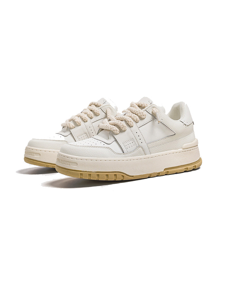 Rope Court Low - Beige White Beige White, US 5.5 / EU 38 - Streetwear Shoes - Slick Street