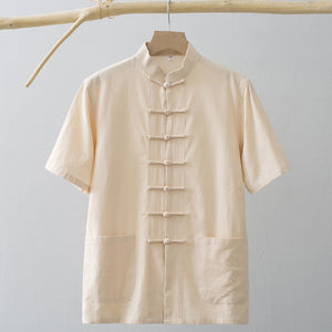 Chinese Linen Summer Shirt , - Streetwear Shirt - Slick Street