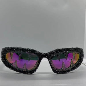 Venom Drip Resin Sunglasses Amethyst, 14.8*12.2*5CM - Streetwear Accessories - Slick Street