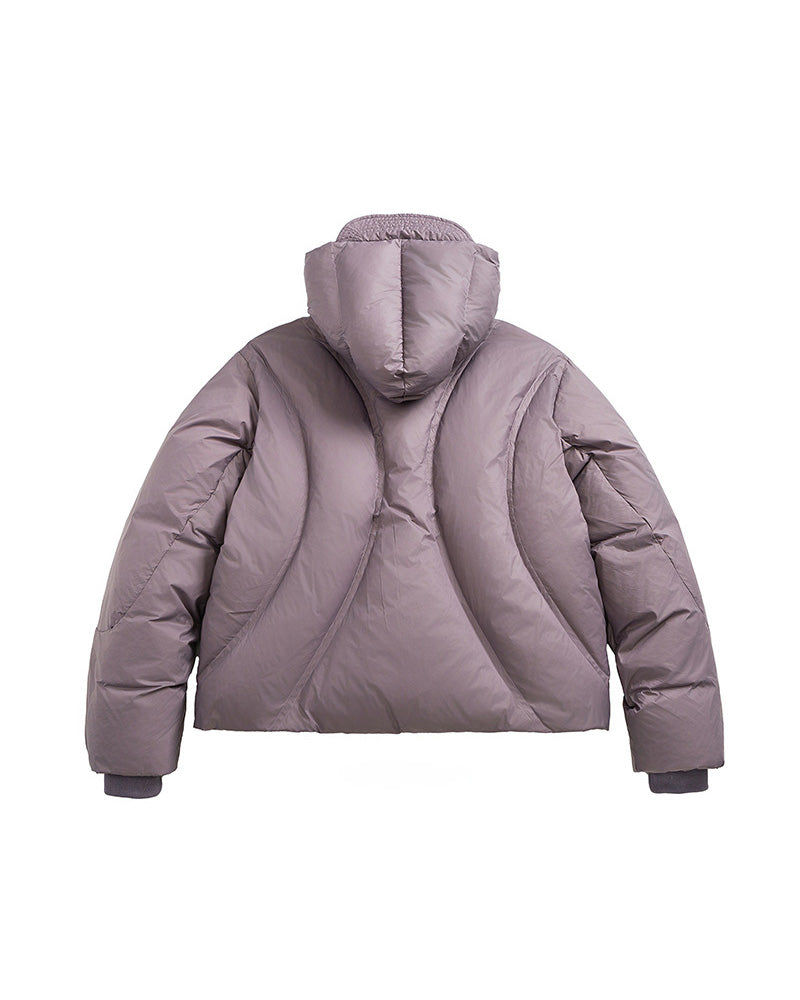 Detachable Hood Zip Puffer Jacket , - Streetwear Jacket - Slick Street