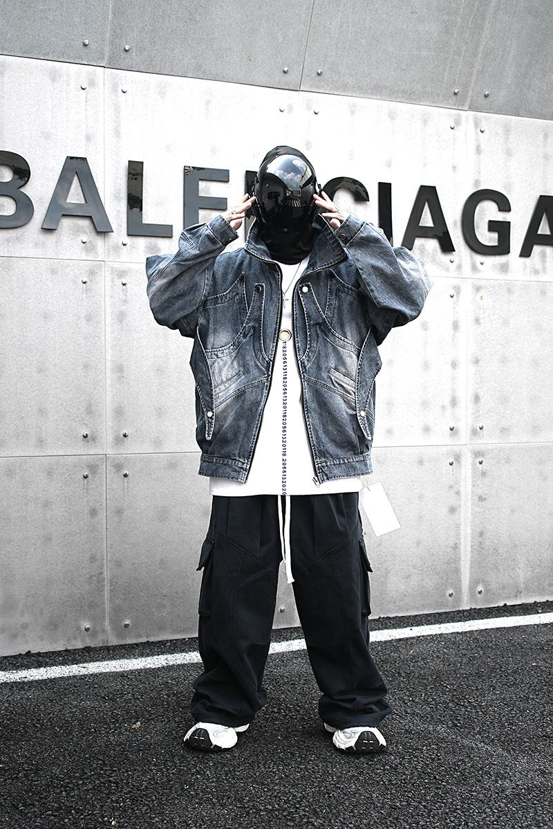 Heavy Duty Loose Denim Jacket , - Streetwear Jacket - Slick Street
