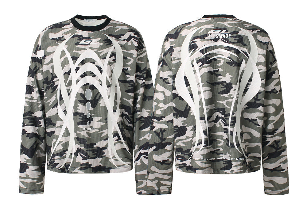Camo 'Ghost' Breathable Long Sleeve Sweatshirt , - Streetwear - Slick Street