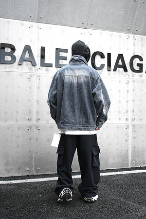 Heavy Duty Loose Denim Jacket , - Streetwear Jacket - Slick Street