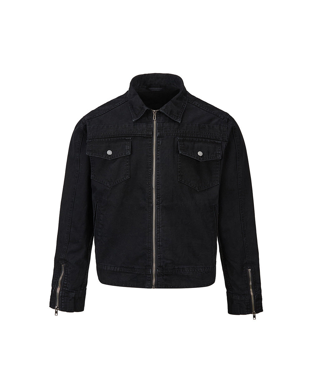 Cory Workwear Zip Jacket Black, S - Streetwear Jacket - Slick Street