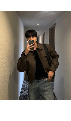 American Retro Leather Jacket , - Streetwear Jacket - Slick Street