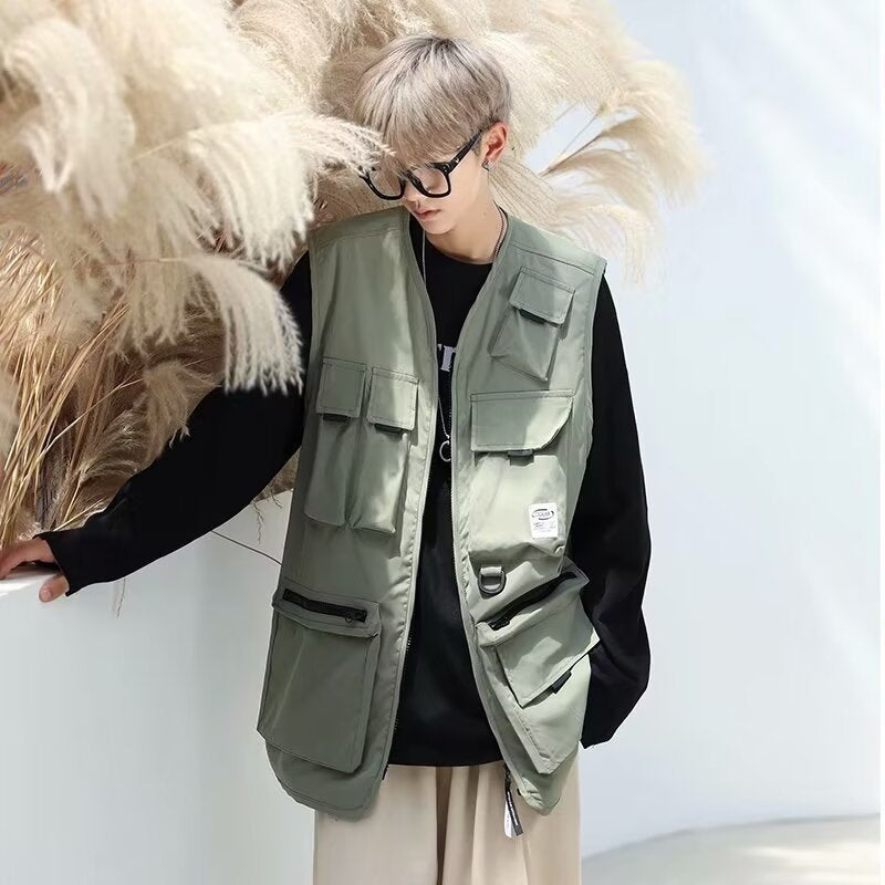 Versatile Outdoor T-Shirt + Vest Set , - Streetwear Vest - Slick Street