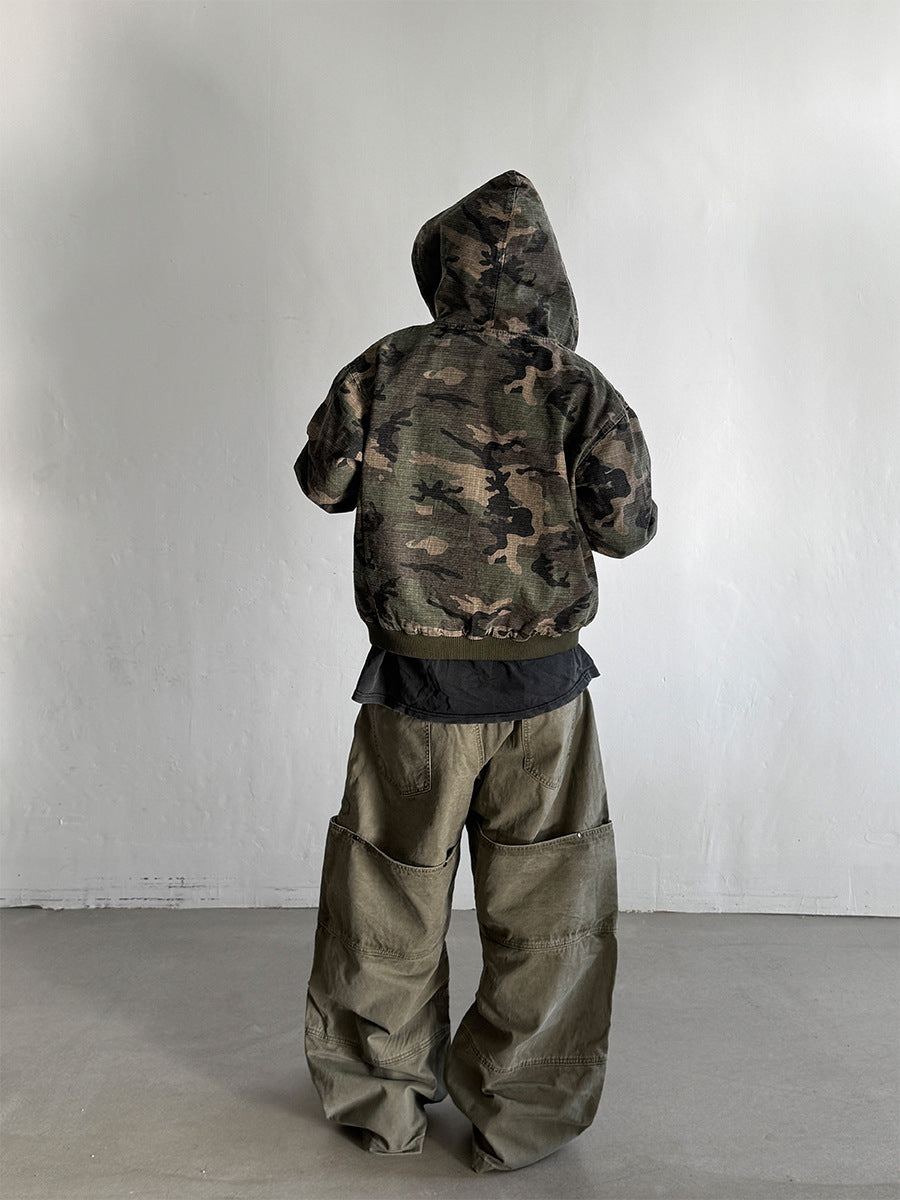 NY Washed Camo Zip Hoodie