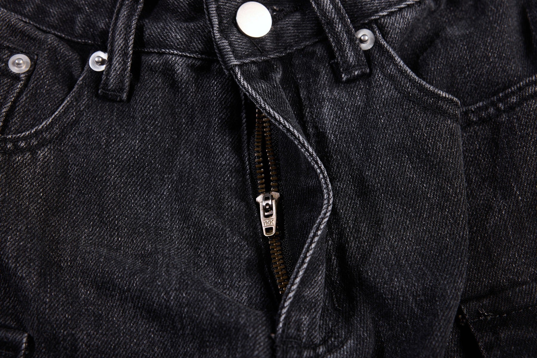 Washed Black Vintage Straight Leg Cargo Jeans , - Streetwear - Slick Street