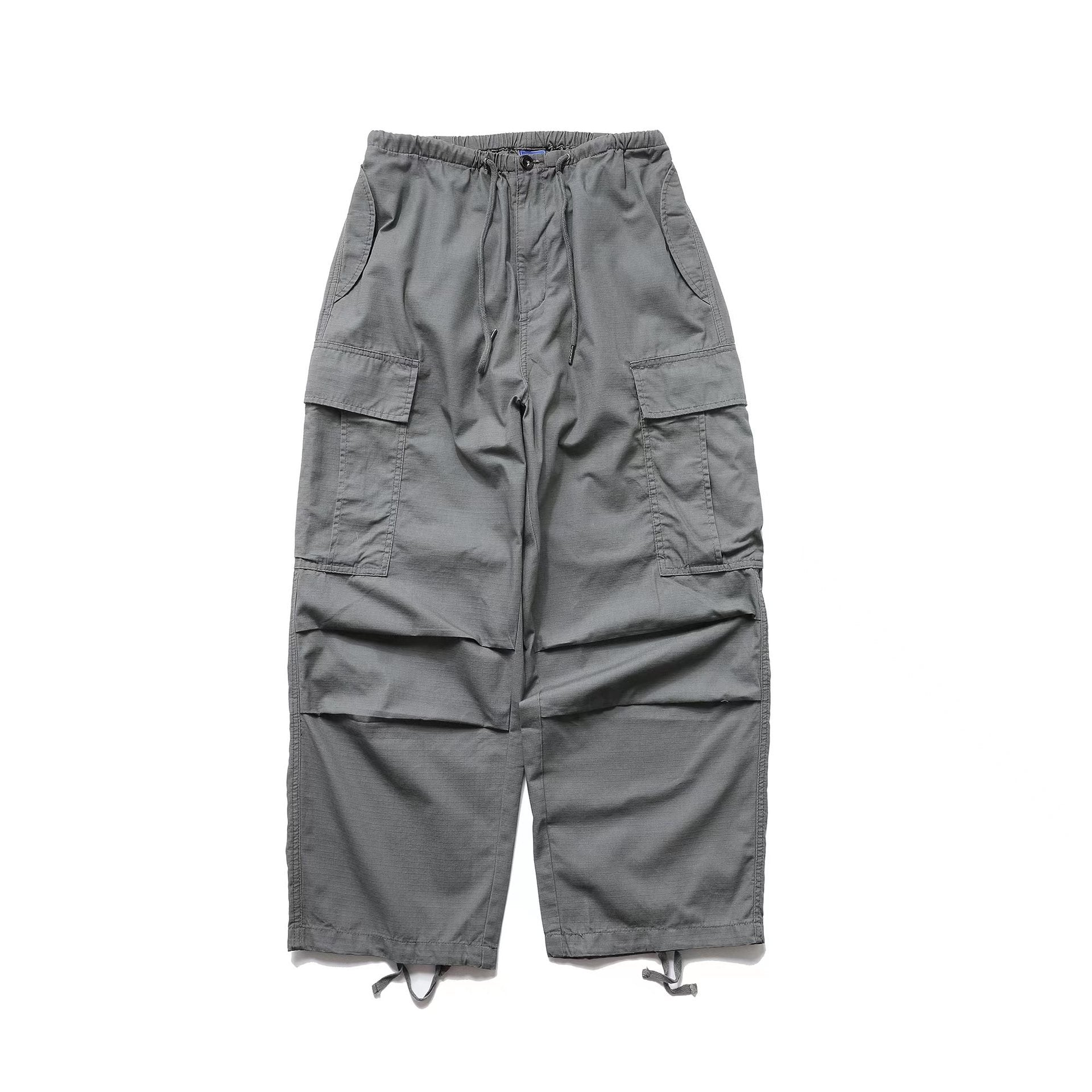 Loose Fit Cotton Baggy Cargo Pants Gray, XS - Streetwear Cargo Pants - Slick Street