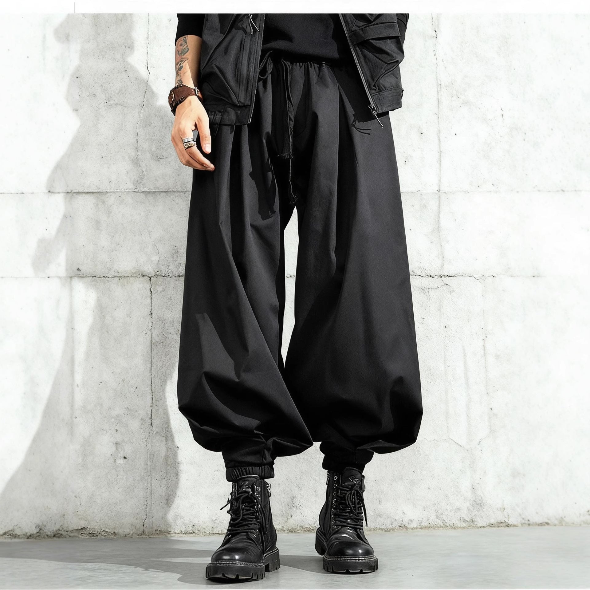 Japanese Dark Lantern Pants Black, XXS - Streetwear Pants - Slick Street