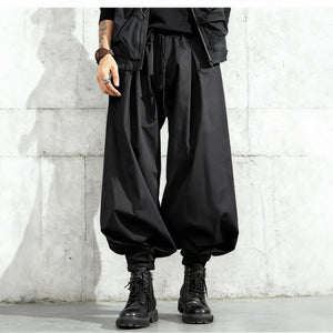 Japanese Dark Lantern Pants Black, XXS - Streetwear Pants - Slick Street