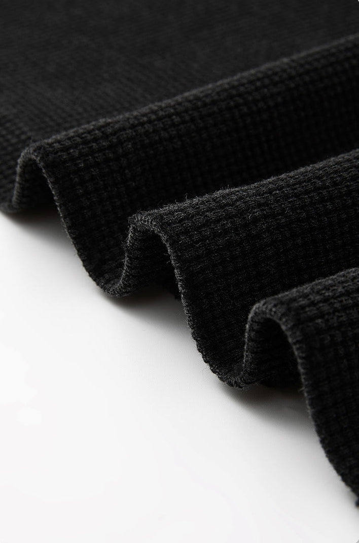 Waffle Knit Script Long Sleeve