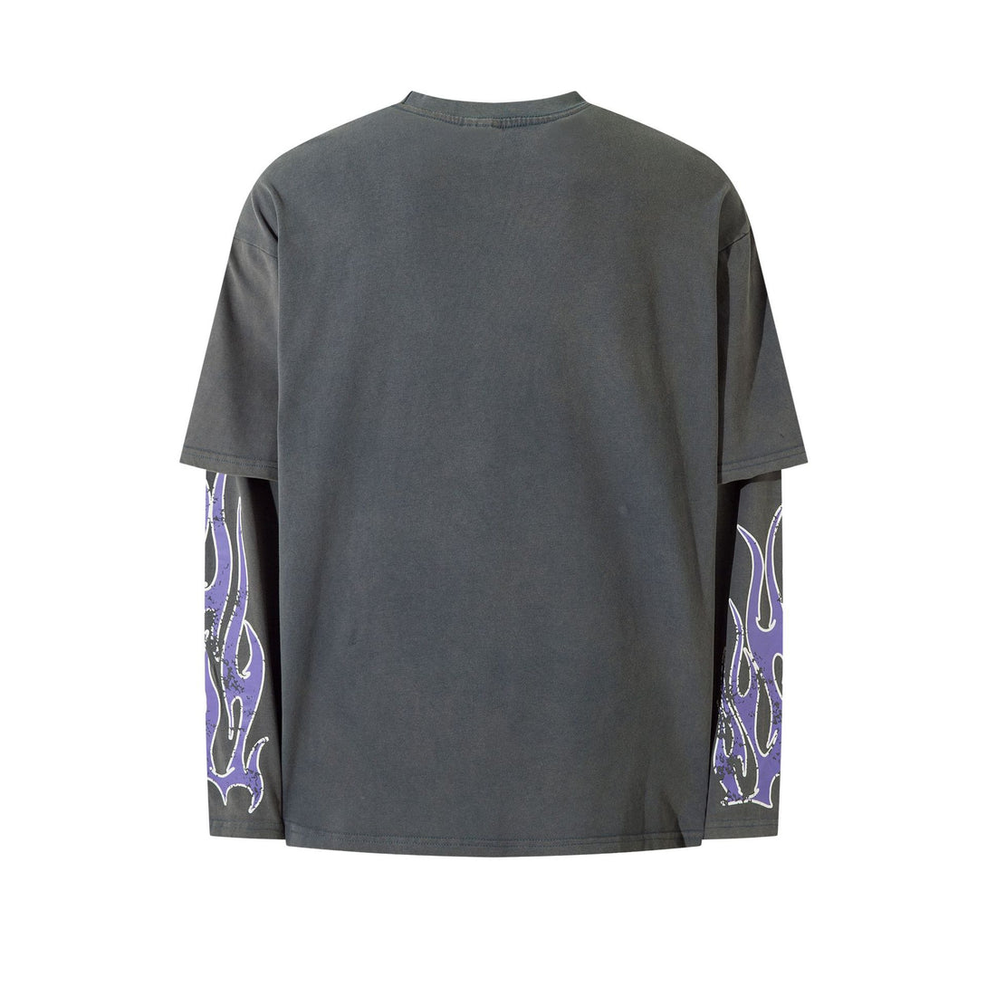 Green Flame '88' Long Sleeve Tee , - Streetwear - Slick Street