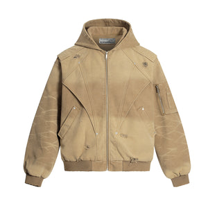 Heavy Washed Distressed Jacket , - Streetwear - Slick Street