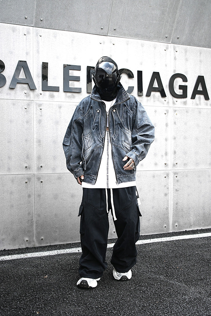 Heavy Duty Loose Denim Jacket , - Streetwear Jacket - Slick Street