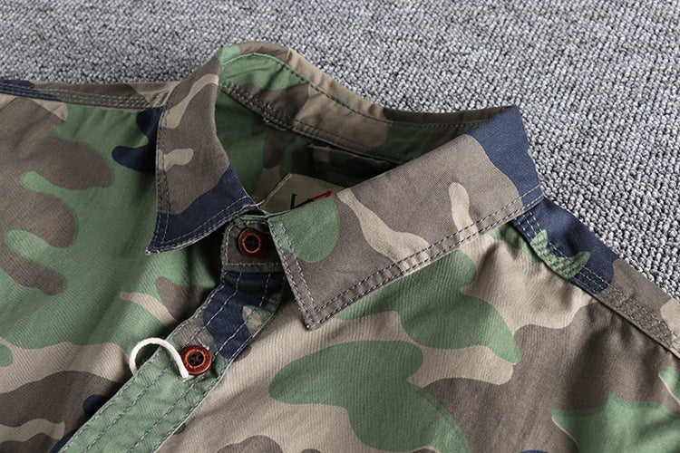 Camo Long Sleeve Shirt , - Streetwear Shirt - Slick Street