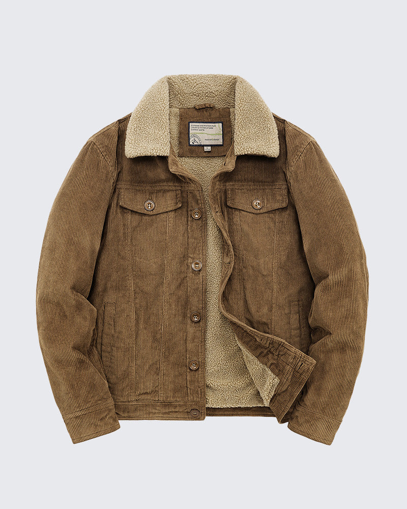 Corduroy Fleece Lined Cotton Trucker Jacket