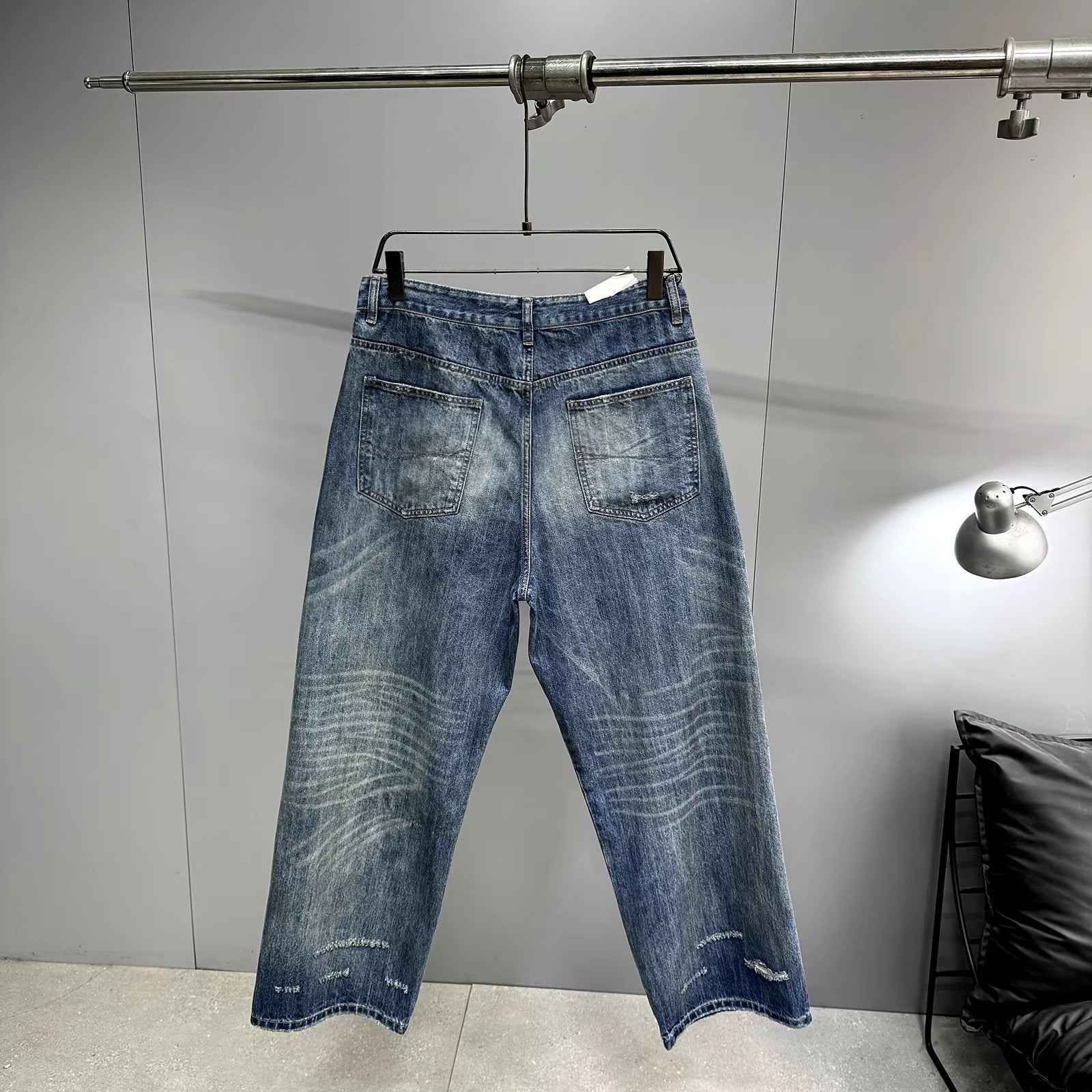 Drift Distressed Jeans - Vintage Blue , - Streetwear Jeans - Slick Street