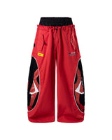 Racing Double Waist Sweatpants Red, S - Streetwear Joggers - Slick Street