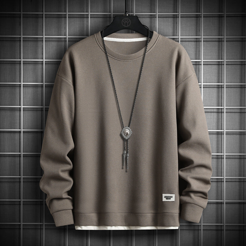 Casual Crewneck Sweatshirt Khaki, XS - Streetwear Sweatshirt - Slick Street