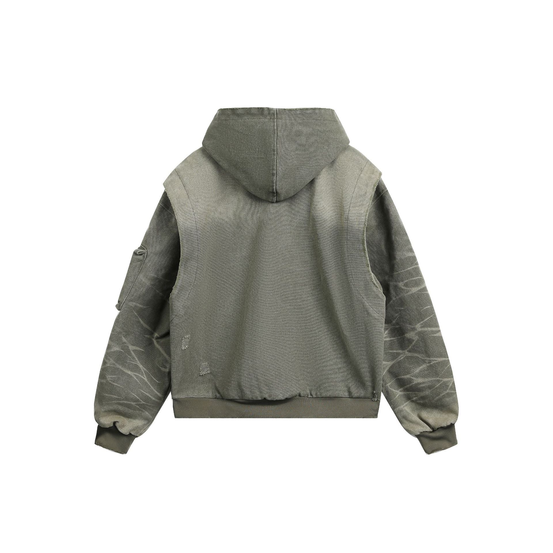 Heavy Washed Distressed Jacket , - Streetwear - Slick Street