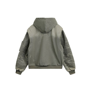 Heavy Washed Distressed Jacket , - Streetwear - Slick Street