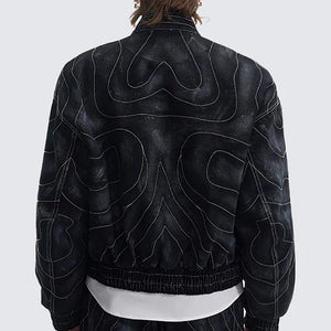 Onyx Denim Bomber Jacket , - Streetwear Jackets - Slick Street
