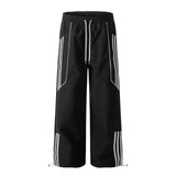 Retro Stripe Track Pants Black, XXS - Streetwear Joggers - Slick Street