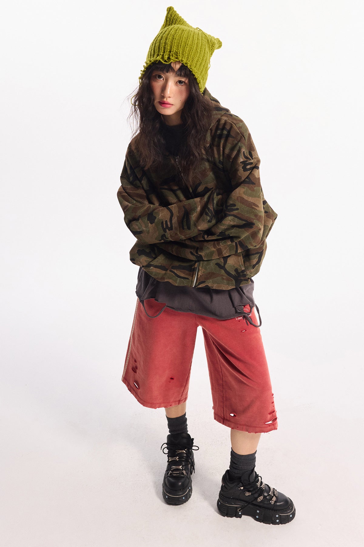 Woodland Camo Zip Hoodie , - Streetwear Hoodie - Slick Street