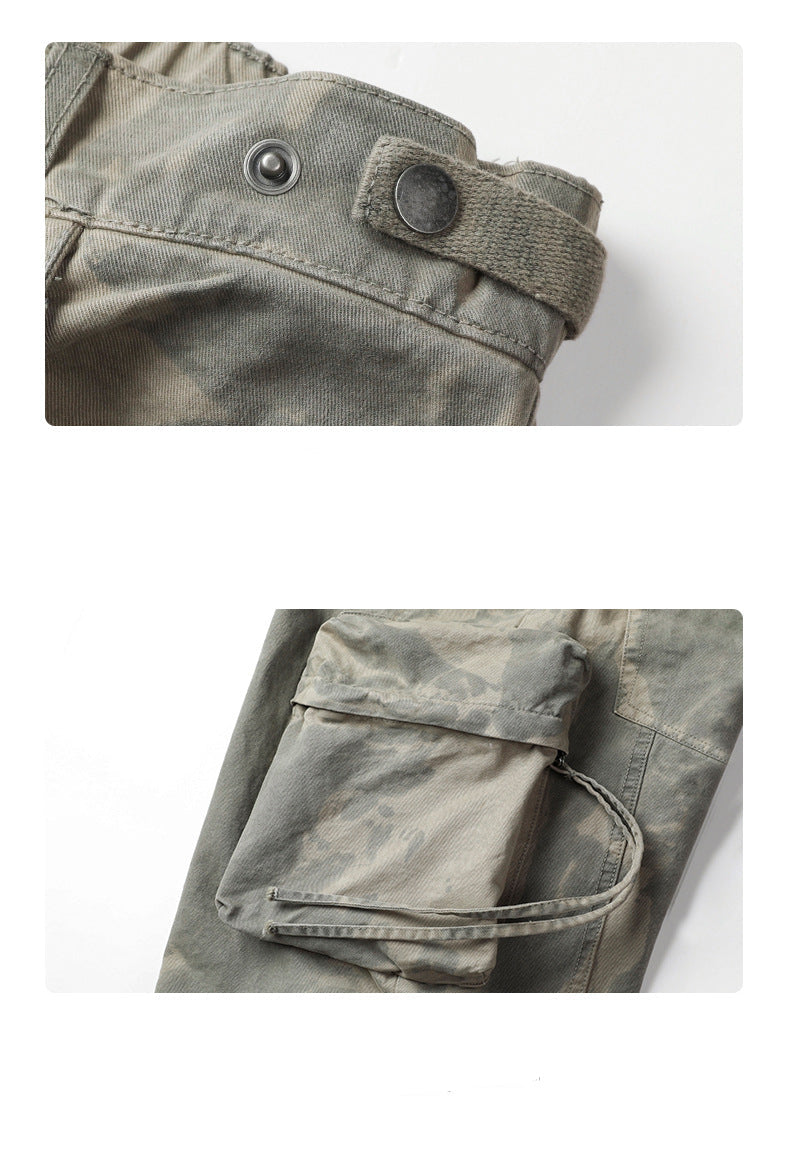 Ashfall Camo Cargo Trousers , - Streetwear Cargo Pants - Slick Street